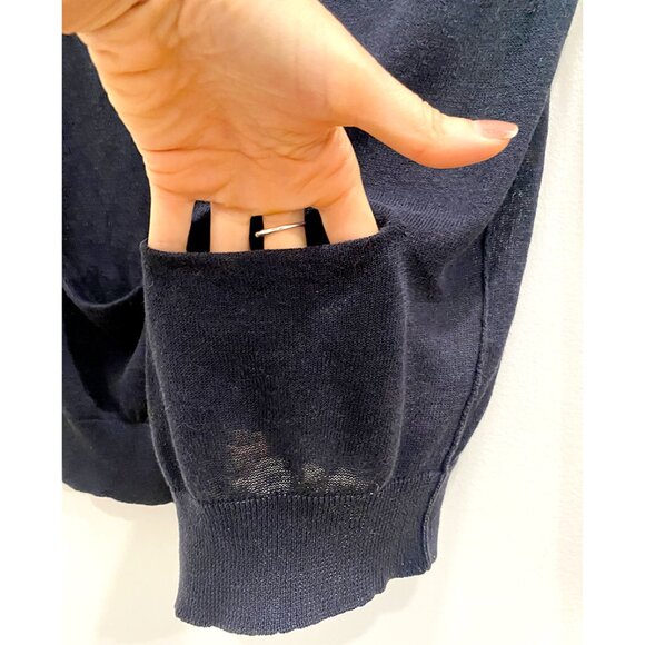 Brochu Walker | Navy & Cream Linen-Cotton Cardigan โ Size S - Picture 7 of 13
